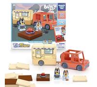 Tile Town Bluey Heeler Camper Magnetic Tile Set with Bluey and Bandit Figures, Magnetic Building Set, Interactive Construction Toy, Safe and Creative Magnet Tiles, Buildable Tile Sets for Kids 3+