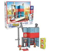 Tile Town Fire House Magnetic Tiles Construction Building Playset + Figures, Kids 3-5+, New ACTION TILES for Action Play, Realistic Builds, STEM Creative Toy, Great Gift for Boys & Girls