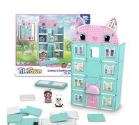Tile Town Gabby's Dollhouse Tile Set with Gabby and Pandy Paws Figures, Magnetic Building Set, Interactive Toy, Safe and Creative Magnet Tiles, Buildable Tile Sets for Kids 3+