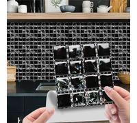 Tile Transfers Stickers 10x10cm,Mosaic Tile Stickers PVC Self-Adhesive Wall Sticker Waterproof Wallpaper Tile Decals for Kitchen Bathroom Backsplash (50pcs, MSC082)