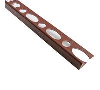 Tile Trim Square Straight Edge L-Shape 8mm-10mm 2.5M Plastic PVC Colors TMW Profiles (8 mm, Brown)