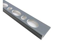 Tile Trim Square Straight Edge L-Shape 8mm-10mm 2.5M Plastic PVC Colors TMW Profiles (8 mm, Gray)
