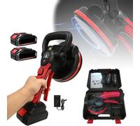 Tile Vibration Machine for Floor/Wall Tiles - Handheld Tilling Tool with LCD Screen + 2 Lithium Battery + D-Handle - 6 Gears, 18cm Suction Cup, 90° Rotatable
