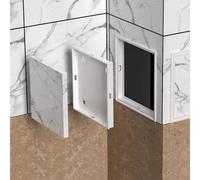 Tileable Access Door Panel Plastic, Tile Wall Inspection Hatch for Shower Plumbing, Small Snap on Wall Hole Cover, Indoor Attic Bathtub Service Door(White,12x12cm (4 3/4"x4 3/4"))