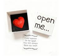 Tileafry I Love You Gift for Girlfriend Boyfriend,Handmade Wood Love Heart Gift,Valentines Day Christmas Anniversary Birthday Gifts,Matchbox Gifts (Love Heart)