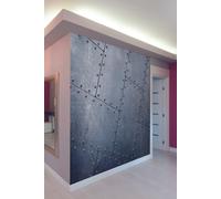 Tiled Metal Wall Mural Origin Murals Grey W300cm x H240cm