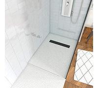 Tiled Shower Tray 80 x 120 cm - Drainage Drain Mat Black