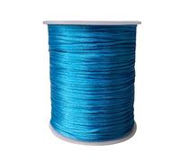 Tilengy 2.0 mm x 110 Yards Nylon Satin Cord Beading Braided Thread String for Chinese Knotting Rattail Macrame Pendant Friendship Bracelets Necklaces Jewelry Making(Lake Blue)