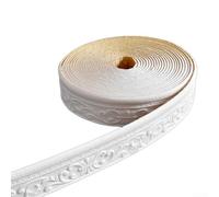 Tiles Border For Wall, 9.2m*7.5cm, Self Border Decal, Waterproof Bathroom Border Tiles, Embossed Waistline Tile Borders Ceiling(white)