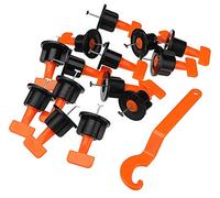 Tiles Leveller Tools 50pcs pack of Wall Floor Ceramic Spacers for Building Walls Floors with Special Wrench Reusable Tile Levelling System Kits Plastic 16mm