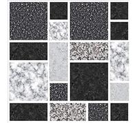 Tiles Stickers - 10 PCS Moroccan Mosaic Style Kitchen Wall Art Bathroom backsplash Kitchen splashbacks Self Adhesive Wall Traditional Wall Art Vintage Design Peel and Stick (Black Multi)