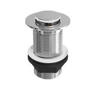 TILES & TAPS LTD® Basin Sink Waste Click Clack Unslotted Sprung Plug with Owerflow Pop Up Mechanisim for Basin & Bathroom Sink Waste