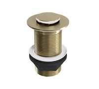 TILES & TAPS LTD® Basin Waste Unslotted Click Clack Plug with Overflow Pop-up Bathroom Sink/Tub Waste Stainless Steel