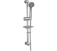 TILES & TAPS LTD® Shower Riser Rail Kit Adjustable 60cm Shower Slide Bar with 3-Mode Handheld Shower Head 1.5m Stainless Steel Hose Soap Dish & Shower Head Holder Chrome