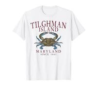 Tilghman Island Maryland Crab Town Since 1661 Maroon Art T-Shirt