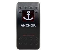 TILIEINE momentary power switch Red Led Rocker Switch SPST 5P ON OFF & DPDT 7P ON OFF ON Fit For Car Marine Boat IP66 NARVA Carling ARB Style Auto Parts Starter Button(Anchor-(ON) OFF (ON))