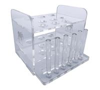 Tililly Concepts Aquarium Test Tube Holder, Hand-Made Rack w/ 6 Cap Holders for use w/API and TC Glass Test Tubes