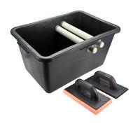 Tiling set, 40l container, rubber trowel, soft sponge trowel