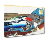 Tiling The Roof By Katsushika Hokusai Canvas Print | Gallery Wrapped 30mm Frame Wall Art | 30x20 inches | Ready to Hang | Asian Picture | Living Room Bedroom Lounge Office