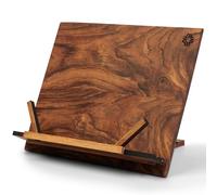 TILISMA Wooden Cook Book Stand - Handmade Walnut Book Holder for Reading Hands Free - Cookbook Holder for Counter Top - Fancy Tablet Holder - Recipe Holder - Book Accessories for Kitchen