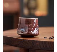 tiliuoe Coarse Pottery Kiln Change Coffee Cup Different line Creative Hand Pinch Pleated Latte Art high Appearance Level Ceramic Cup Retro Household Water Cup