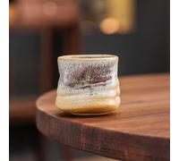 tiliuoe Coarse Pottery Kiln Change Coffee Cup Different line Creative Hand Pinch Pleated Latte Art high Appearance Level Ceramic Cup Retro Household Water Cup