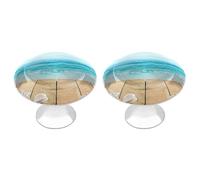 Tilivyx Door Knobs Decorative Beach Boardwalk with Shells Drawer Handles Cabinet Pull Handles for Cupboard Wardrobes Bedside Table Bookcase 2 PCS