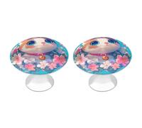 Tilivyx Door Knobs Decorative Butterfly Flowers and Cute Cat Drawer Handles Cabinet Pull Handles for Cupboard Wardrobes Bedside Table Bookcase 2 PCS