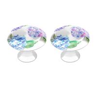 Tilivyx Door Knobs Decorative Purple and Blue Flowers 1 pcs(2 Drawer Handles)