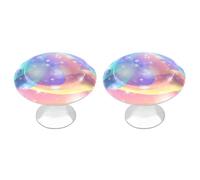 Tilivyx Door Knobs Decorative Rainbow Colored Shiny Drawer Handles Cabinet Pull Handles for Cupboard Wardrobes Bedside Table Bookcase 2 PCS