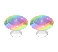 Tilivyx Door Knobs Decorative Rainbow Stars Pattern Drawer Handles Cabinet Pull Handles for Cupboard Wardrobes Bedside Table Bookcase 2 PCS