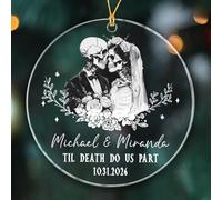 Till Death Do Us Part Christmas Ornament 2025, Personalized Mr & Mrs Skeleton Ornament Gift, Till Death Do Us Part Ornaments, Customized Date/Names Mr & Mrs Skeleton Married Always & Forever Ornaments