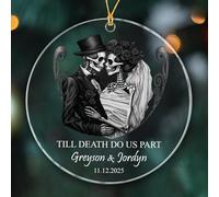 Till Death Do Us Part Keepsake Glass Christmas Tree Decorations With Ribbon Noel Xmas Tree Hanging