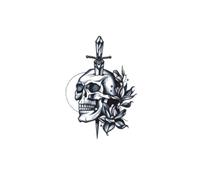Till death do us part love, skull tattoo pattern male waterproof tattoo stickers male, personalized lasting simulation female