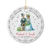 Till Death Do Us Part Xmas Pendant Ceramic Xmas Hanging Ornament Funny Tree Decorations For Home Decor Wedding Party