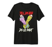 Till Death Do Us Part Zombie Hands Death Pastel Goth Couple Premium T-Shirt