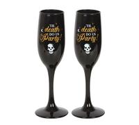 Till Death Do Us Party Champagne Flute Set Pack of 2 Something Different Jet Black One Size