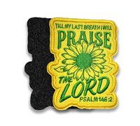 Till My Last Breath I Will Praise The Lord Morale Patch Sunflower Christian Bible Verse Embroidered Hook and Loop Patch for Military Style Gear 3 Inches for Backpack Vest Hat Dog Harness Gifts Mom Dad