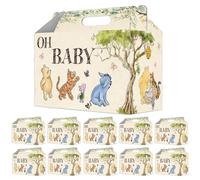 Tillfuru 24 Pcs Classic Winnie Party Favor Treat Boxes, the Pooh Goodie Cake Snack Paper Bags, Welcome Baby Favor Bags with Handles, Baby Shower Birthday Party Decoration Supplies