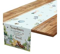 Tillfuru The Pooh Baby Shower Decoration, Winnie Birthday Party Decor, Pooh Quotes Tablecloths, Winnie Green Table Cloths, Winnie Gender Reveal Birthday Party Supplies for Boys Girls 13×72 Inch