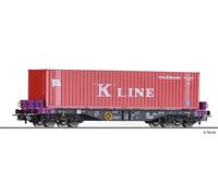 Tillig 76775 Flatbed Wagon Sgmmns 4505 of the ERR with Container K Line