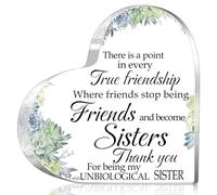 Tillskuch Friend Gifts for Women - Heart Shaped Acrylic Keepsake with Gift Box - Friendship Gifts for Women Unbiological Soul Sister Bestie gifts for Birthday Christmas Thanksgiving
