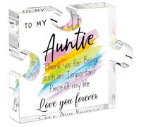 Tillskuch Gifts for Auntie - Auntie Gifts from Nephew Niece Aunt Christmas Birthday Acrylic Desk Decorations Auntie Wedding Present with Gift Box