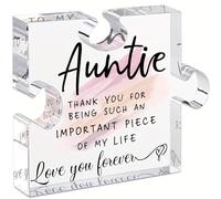 Tillskuch Gifts for Auntie with Gift Box from Nephew Niece Aunt Christmas Birthday Mothers Day Gifts Acrylic Desk Decorations Auntie Wedding Present