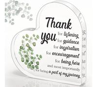 Tillskuch Thank You Gifts for Women & Men - Heart Acrylic Plaque with Gift Box - Appreciation Present for Boss Colleague Teacher - Office Leaving Birthday Christmas