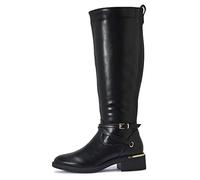 Tilly London Womens Knee High Boots Ladies Zip Up Low Block Heel Mid Wide Calf Riding Winter Sizes 3 4 5 6 7 8 Black