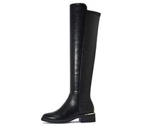 Tilly London Womens Knee High Boots Ladies Zip Up Low Block Heel Mid Wide Calf Riding Winter Sizes 3 4 5 6 7 8 Black