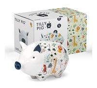 Tilly Pig Ceramic Piggy Bank Kids Boys Girls Safari Animals Design Money Box