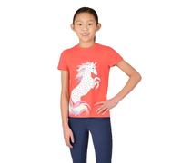 (10 Years, Coral) Dublin Girls Tilly Rainbow Horse T-Shirt