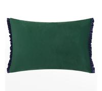 Tilly Velvet Frill Reversible Cushion Wylder Bottle Green 40cm x 60cm